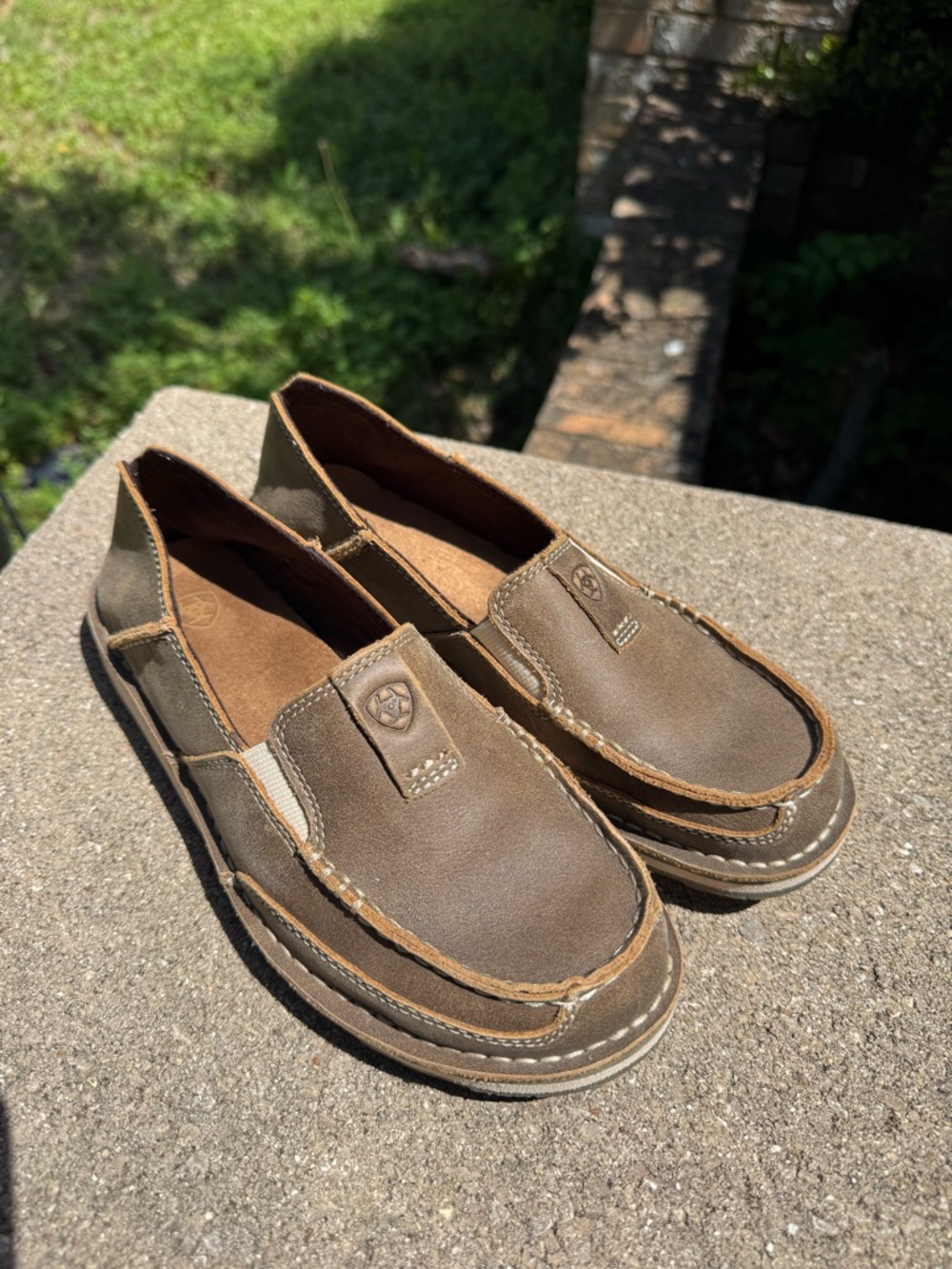 Ariat Men's Olive Brown Slip-On Casual Loafers